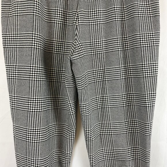Alice & Olivia Houndstooth Classics Pants 14 Black White Elastic Waist Jogger - Picture 8 of 10
